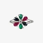 2.03 Ct Emerald Natural Diamond Prong Ring 14k Solid White Gold