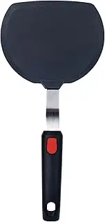 Silicone Pancake Spatula | Wide Beveled Edge Flipper with Stainless Steel Curved Handle | Heat Resistant Non-Stick Cooking