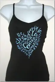 NEWTG American Apparel yoga DIY HEART bra cami tank top
