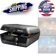 Fireproof Waterproof Safe Box 0.36 Cu Ft Key Lock for Valuables and Documents