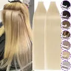 AU CLEARANCE THICK Tape In Russian Remy Human Hair Extensions Skin Weft Blonde
