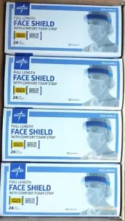 Medline Full Length Face Shield With Comfort Foam Strip Anti-Fog (CASE of 96)
