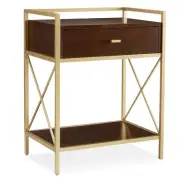 Leick Home Nightstand Side Table Contemporary Modern Fast Charging Station, A/C