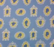 WAVERLY ABOUT FACE BLUEBERRY BLUE SILHOUETTE PORTRAIT FABRIC BY THE YARD 54"W