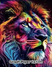 Abstract Lion Graph Paper 1x1 cm: 1cm Squared Grid Paper | Gift For People Who Love Cats, Wildlife Animal Lovers | For Back To School, Office, Work | 8.5 x 11 Inches | 111 Pages | v13