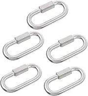 Stainless Steel Chain Lock Buckle Connector Heavy Duty Quick Chain Connector d Shape Carabiner Smooth Threads