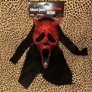 Scream Ghost Face Devil Bling Mask Red Sparkle Hood Halloween Horror Not Myers