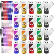 20 Pack Flash Drives Bulk Gradient Color USB 2.0 Thumb Drives with Lanyards P...