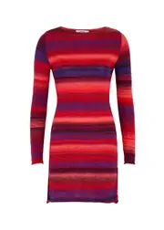 Gimaguas Cezza Striped Knitted Mini Dress - Burgundy - S (UK8-10 / S) S (UK8-10 / S)