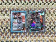 2021 BOWMAN GRAYSON RODRIGUEZ 2 CARD LOT SEE DESCRIPTION