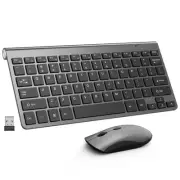 Wireless Keyboard and Mouse Combo, Mini Cordless Computer Silent Keyboard and...