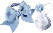 Cat Birthday Hat - Dog Collar Cute Cat Hats,Pet Headwear Adjustable Bow Tie, Small Dog Hat Plaid Hat, Costume Decorations Supplies
