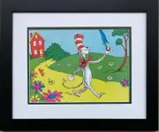 Dr. Seuss "Cat in the Hat on Flowered Path" NEW FRAMED ART Spring