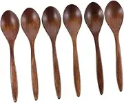 CHICAMPERA Set of 6 Wood Honey Spoons Japanese Design Ladles for Easy Stirring and Serving