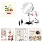 8" Rechargeable Lighted Makeup Mirror with Magnification, Adjustable Height &...