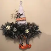 Witch Hat Pumpkin Shaped Wreath Frame Fall Decor Halloween Front Door Hanging