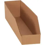 4 x 18 x 4 1/2" Kraft Garage Storage Shelves Bin Organizer Boxes, 50 Total
