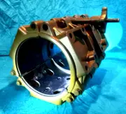 U.S. Military 6" Pipe / Shaft COUPLER, unusual 3-section hinged design, mount