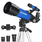 Adjustable Refracting Beginners Travel Telescope 70mm Apert. 400mm Phone Adapter