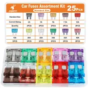 JOREST 25Pcs Car Blade Fuse Kit - Automotive Standard Fuses Assortment