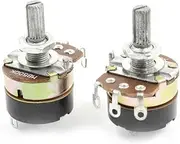 Aexit 2Pcs (Potentiometer) B500K 500K Ohm Single Linear Rotary Switch (81ry163qf99) Carbon Potentiometers
