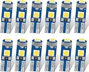 DUSCOKE 12PCS T5 74 73 37 2721 LED Bulb 12 Volt Replacement Bulbs - Bright 3030 3SMD LED Lamp Canbus Error-free for Car Interior Dashboard Instrument Panel Gauge Cluster Indicator Lights (White)