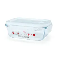 在飛比找樂天市場購物網優惠-小禮堂 Hello Kitty 方形耐熱玻璃保鮮盒 微波便當