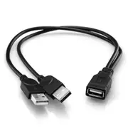 Double USB Extension Male To Female Y Cable Adapter