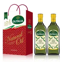 在飛比找Yahoo奇摩購物中心優惠-Olitalia奧利塔純橄欖油禮盒組(1000mlx2瓶)