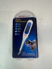 CVS Health Rigid Tip Digital Thermometer 30 Second Read Fever Alarm #155912 New