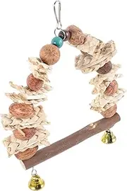 Hohopeti Hanging Parrot Cuttlebone Chew Bird Teeth Grinding Swing for Parakeets Safe Durable Material Engaging Activity for Pet Birds Cage