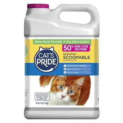 Cat's Pride Scented Scoopable Lightweight Cat Litter, 12 lb Jug