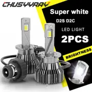 2X D2S D2R LED Headlight Bulb Replace HID Xenon Super 6000K Conversion Kit