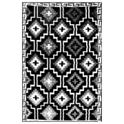 Fab Habitat Lhasa Recycled Plastic Outdoor Rug and Mat (Black/Cream) - 180x270cm