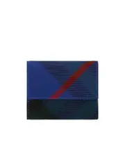 check-pattern leather wallet One size Blue