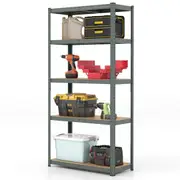 Giantex 5-Tier Metal Shelving Unit Adjustable Garage Storage Rack Shelves Grey