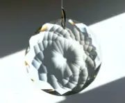 60mm Mystic Dahlia Clear Crystal Pendant Prism Suncatcher 2-3/8"