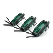 25-Piece Folding Allen Wrenches Sets, 3-Pack Metric & SAE & Star Hex Key Set,...