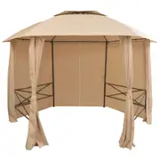 Garden Marquee Pavilion Tent with Curtains Hexagonal 360x265 cm vidaXL