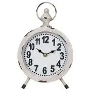 Willow & Silk Vintage White Provincial Analogue Table Clock 28.5cm