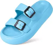 [KVbabby] Cloud Sandals for Kids Slippers Girls Boys Slides Shower Slippers Ultra Cushion Quick Drying Anti-Slip, B-blue, 2.5-3 Big Kid