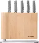 Global UKU 6-Piece Maple Japanese Knife Block Set, Made in Japan