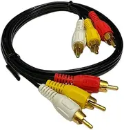 iMBAPrice 3Ft RCA M/Mx3 Audio/Video Cable Gold Plated - Audio Video RCA Stereo Cable 3Ft