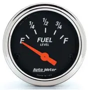 Autometer Designer Black Fuel Level Gauge Electric - 0 - 90 Ohm, 2 1/16 Inch, Short Sweep, AU1422