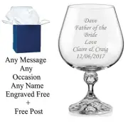 Personalised Engraved Brandy Glass,Father of the BrideGroom Wedding Gifts