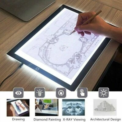Adjustable Light with Scale A4 LED LightBox Tracing Drawing Board Art Design Pad