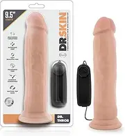 Dr Skin Dr Throb 9.5 Inch Vibrating Realistic Cock with Suction Cup, Vanilla