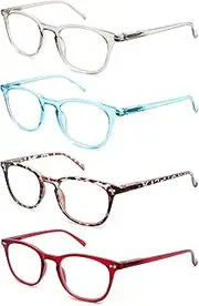 3 Pack Reading Glasses Women Men Spring Hinge Stylish Readers Lightweight Frame Glasses for Reading Black / Tortoise/Clear