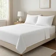 AOne Comfort King Sheet Set (White) – 1800TC Ultra Soft Microfiber Bed Sheets, 3-Piece Bedding (Fitted Sheet, 2 Pillowcases), Extra-Deep 40cm Pockets, Hotel-Quality Luxury