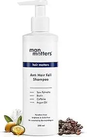Green Velly Man Matterrs Double Dht Blocking Anti Hair Fall Shampoo for Men & Women with Saw Palmetto, Caffeine, Biotin & Argan Oil | Therapeutic Grade & Dermatologically Formulated | 200 Ml